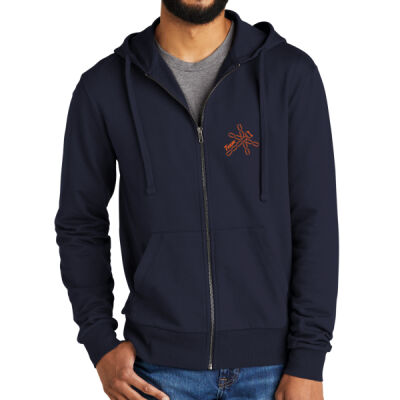 Orange Team Dragonfly - Unisex Organic French Terry Full Zip Hoodie Thumbnail